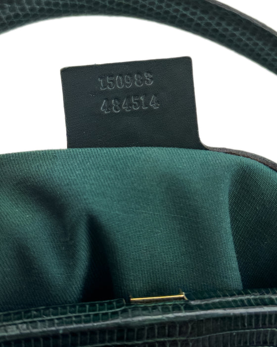 Green Patent Leather Top Handle 'Glam' Bag