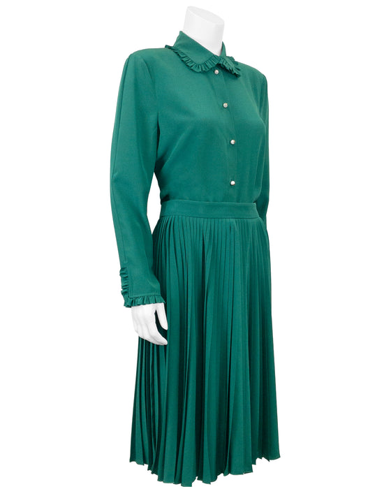 Green Silk Top and Skirt