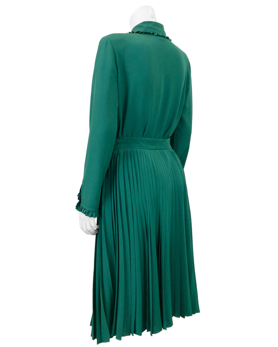 Green Silk Top and Skirt