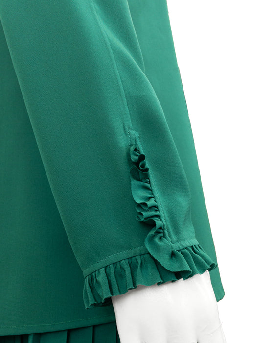 Green Silk Top and Skirt
