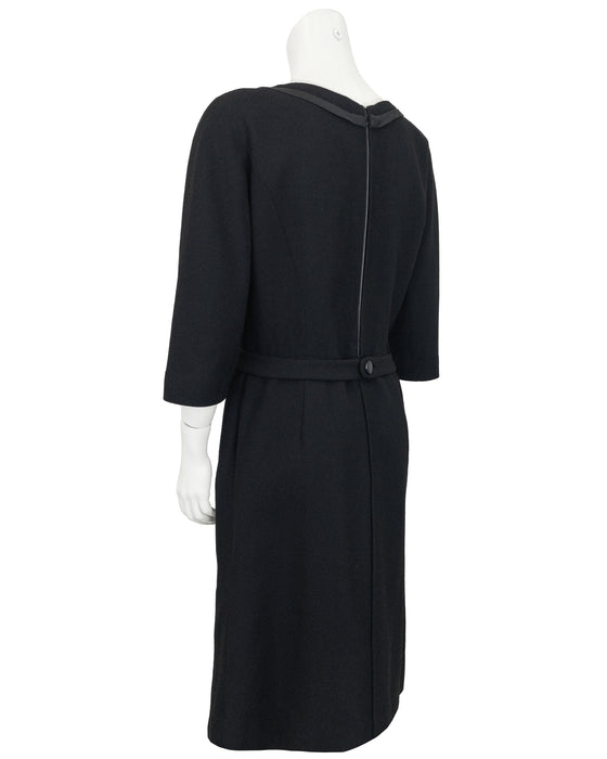 Black Wool Jackie O Style Dress