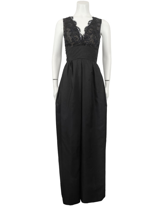 Black Lace Bodice Gown