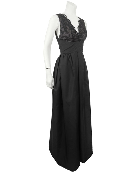 Black Lace Bodice Gown