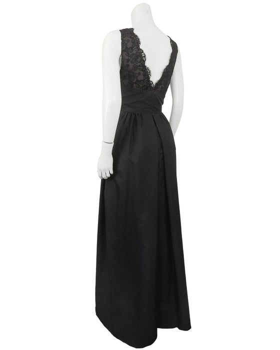 Black Lace Bodice Gown