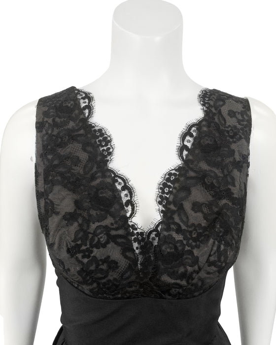Black Lace Bodice Gown