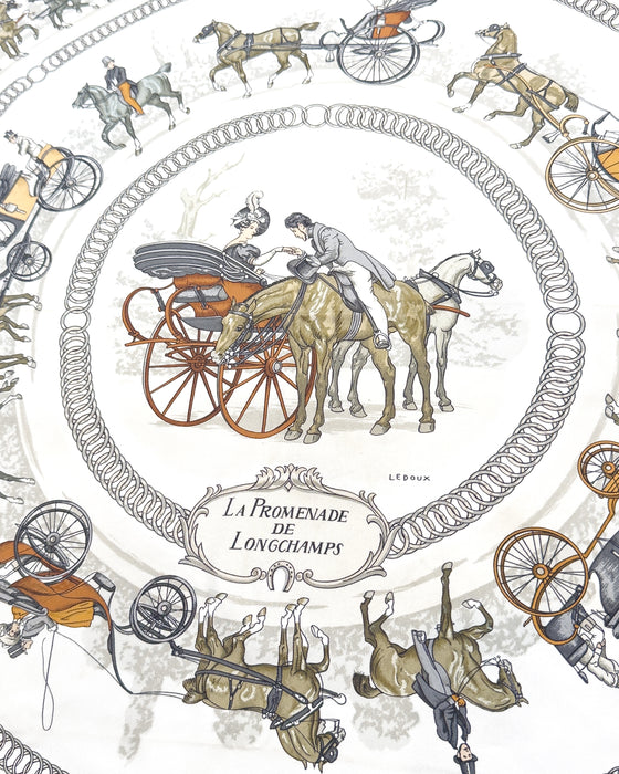 Purple “La Promenade de Longchamps” Silk Scarf
