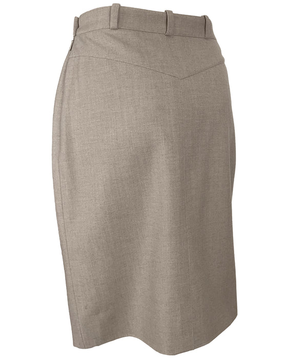 Beige and Brown Skirt with Leather Details