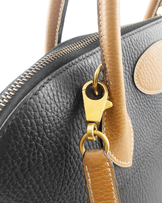 Black & Natural Leather 35 cm Bolide Bag