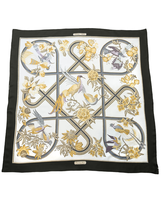 Black & Gold “Caraïbes” Silk Scarf