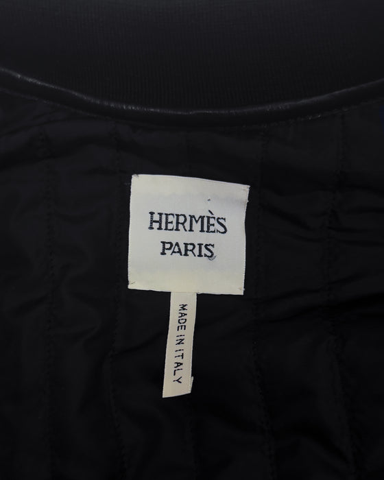 Black Padded Leather Jacket by Martin Margiela