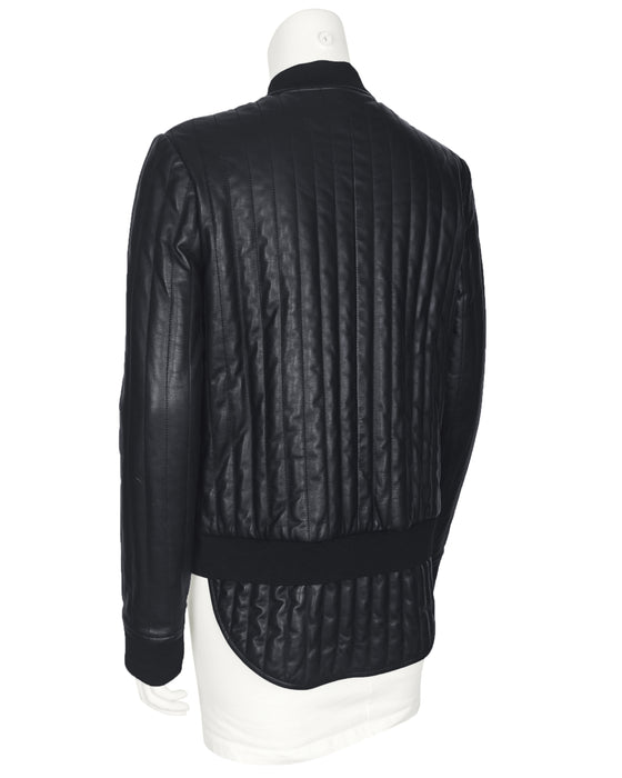 Black Padded Leather Jacket by Martin Margiela
