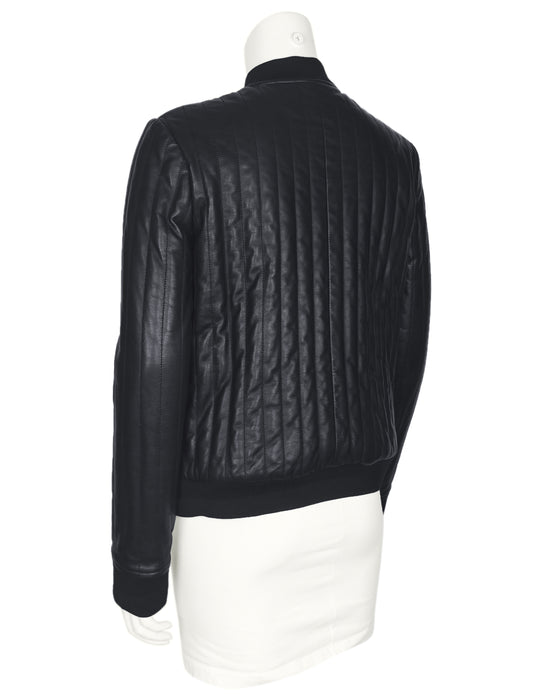 Black Padded Leather Jacket by Martin Margiela