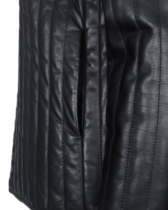 Black Padded Leather Jacket by Martin Margiela