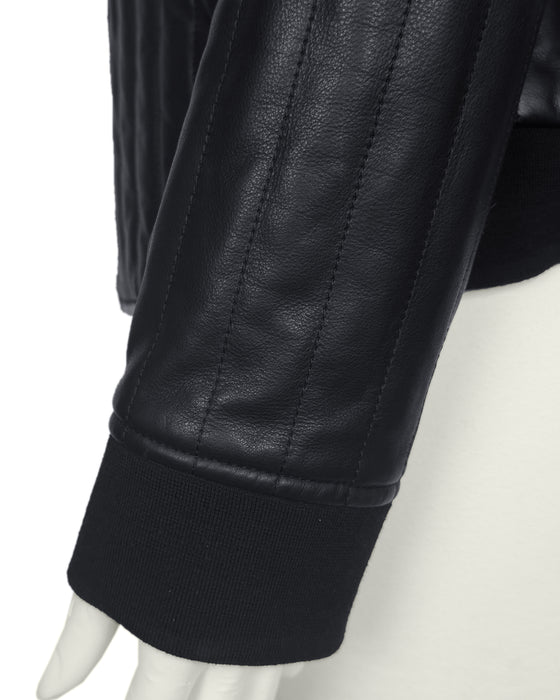 Black Padded Leather Jacket by Martin Margiela