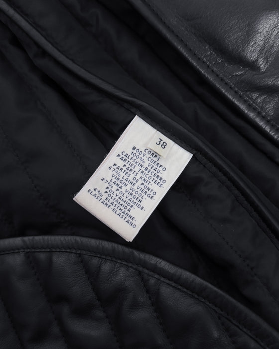 Black Padded Leather Jacket by Martin Margiela