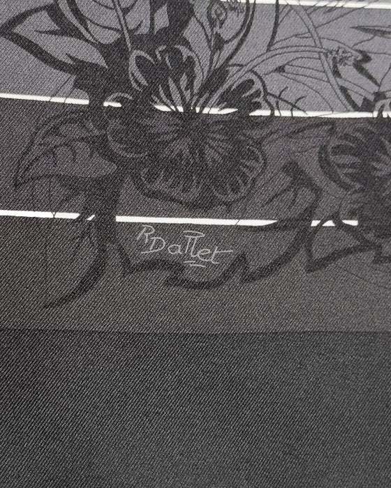 Black and Grey Silk Scarf by Robert Dallet