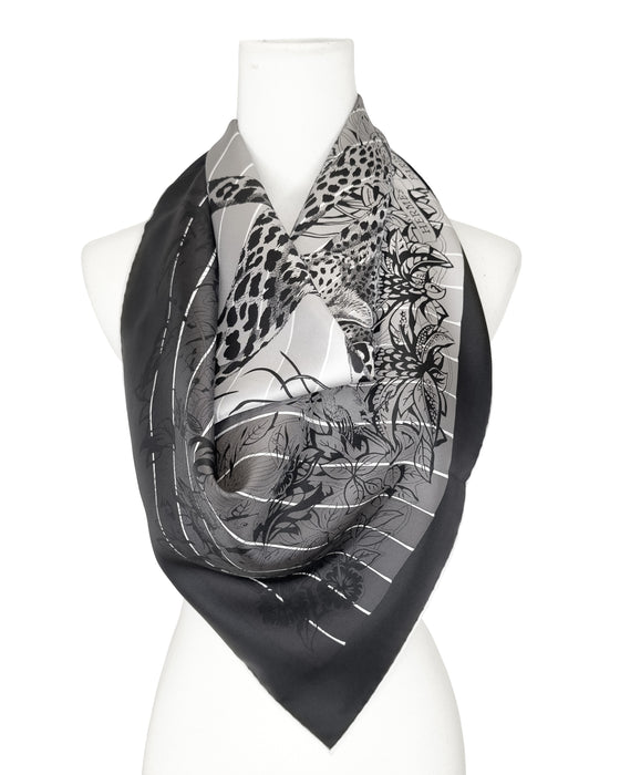 Black and Grey Silk Scarf by Robert Dallet