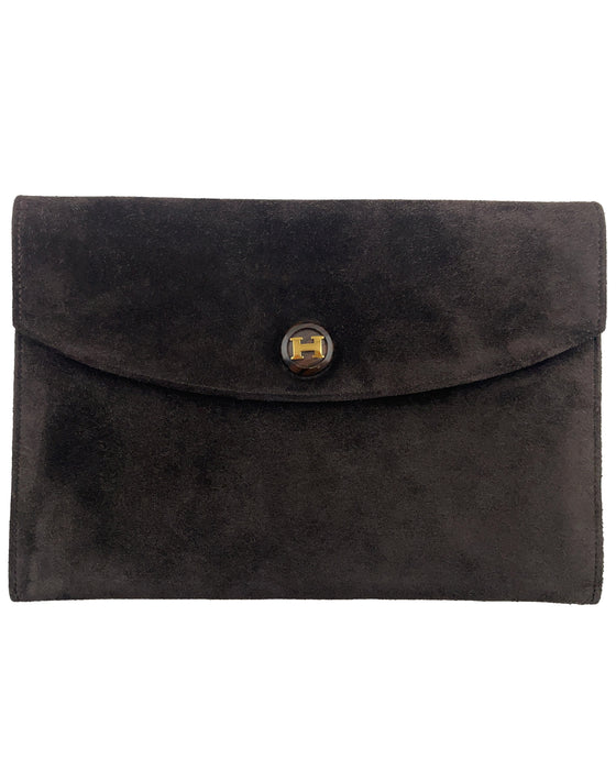 Brown Suede Rio Envelope Clutch
