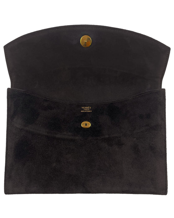 Brown Suede Rio Envelope Clutch