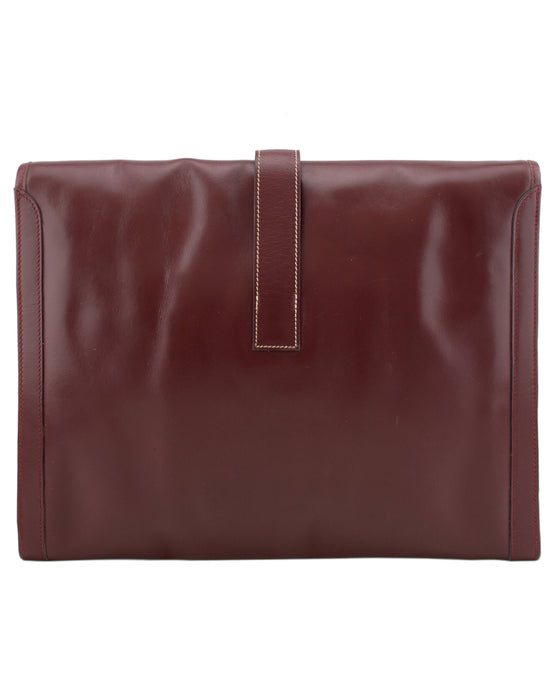 Maroon Leather 1977 Jige Clutch