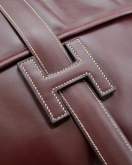 Maroon Leather 1977 Jige Clutch