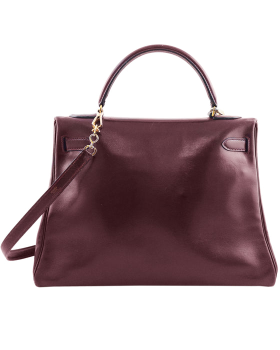 Bordeau 32 cm box Leather Retourne Kelly Bag