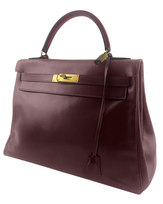 Bordeau 32 cm box Leather Retourne Kelly Bag