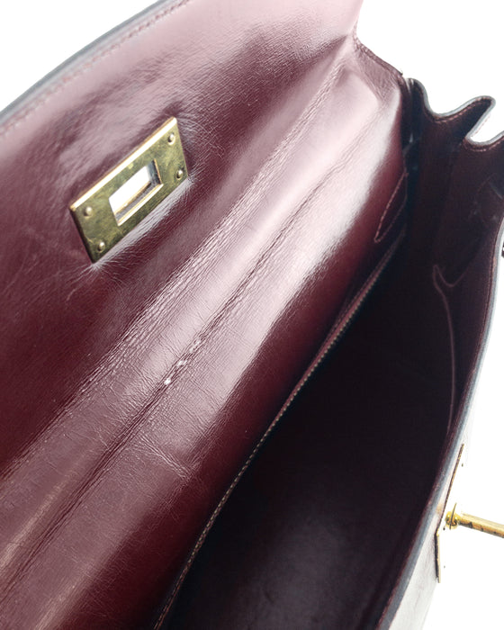 Bordeau 32 cm box Leather Retourne Kelly Bag