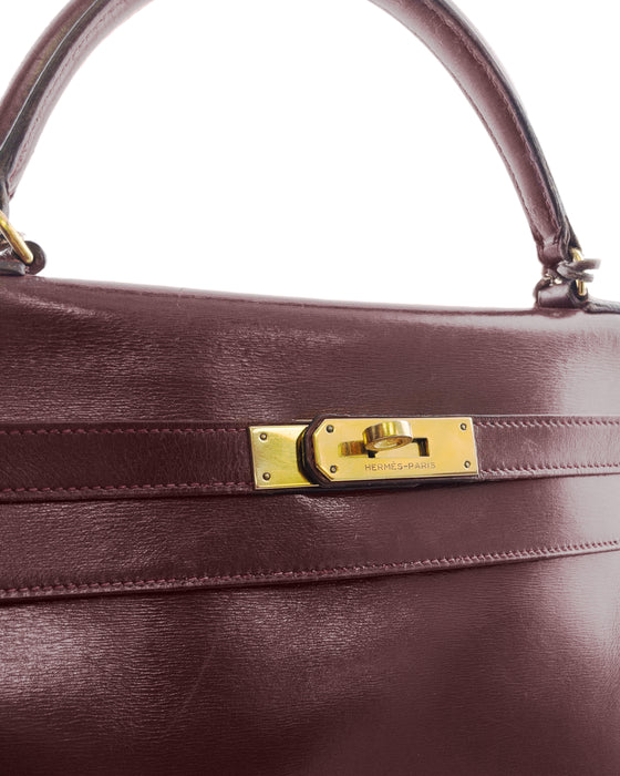 Bordeau 32 cm box Leather Retourne Kelly Bag