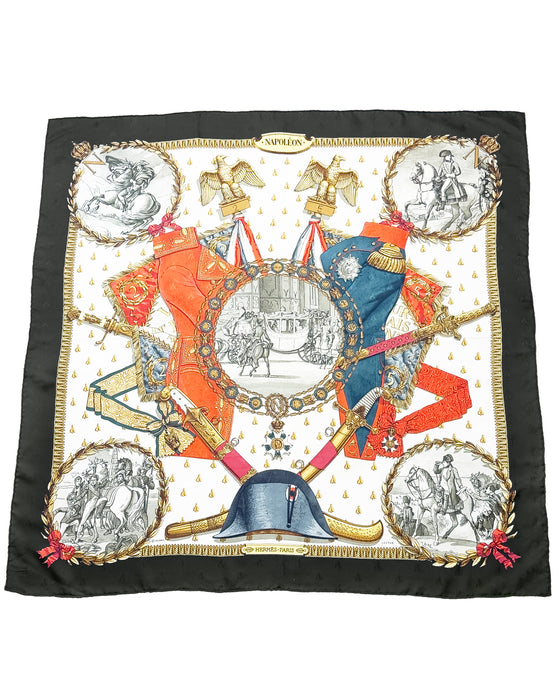 Black, Red, and Blue “Napoléon” Silk Scarf