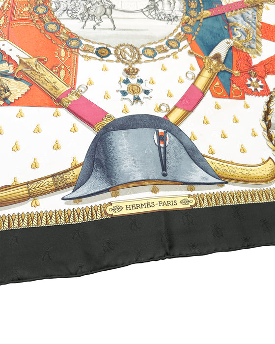 Black, Red, and Blue “Napoléon” Silk Scarf