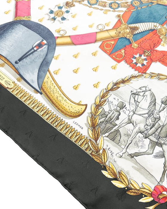 Black, Red, and Blue “Napoléon” Silk Scarf