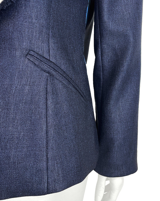 Blue Denim Patchwork Blazer