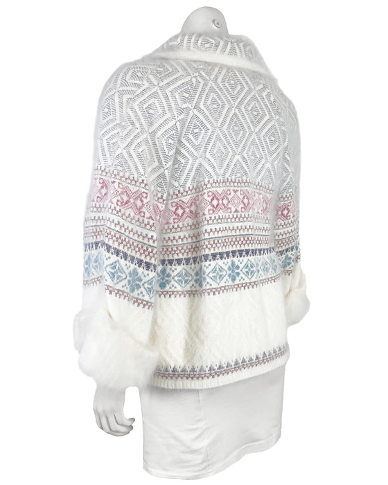 White Fair Isle Knitted Jacket