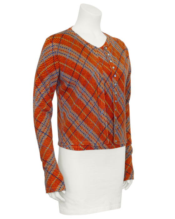 Orange and Blue Argyle Sweater Set