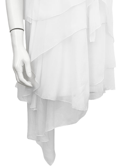 White Chiffon Layered Mini Dress