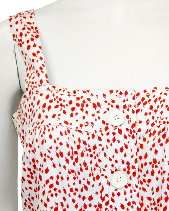 Red Polka Dot Dress & Cardigan Ensemble
