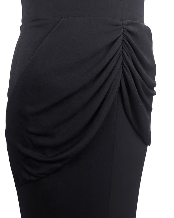 Black Jersey Strapless Gown