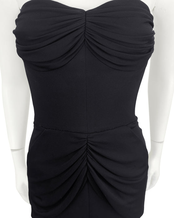 Black Jersey Strapless Gown
