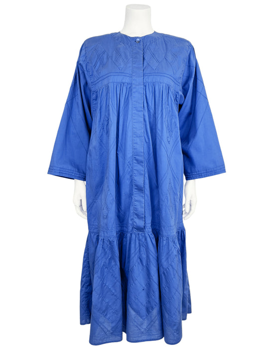 Blue Cotton Smock Dress