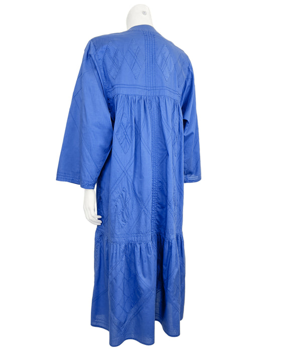 Blue Cotton Smock Dress