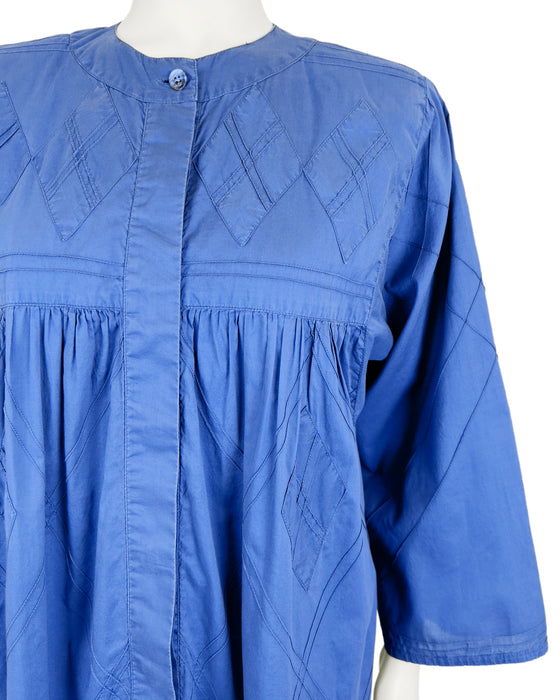 Blue Cotton Smock Dress