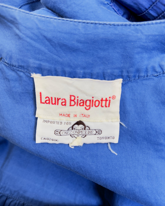 Blue Cotton Smock Dress