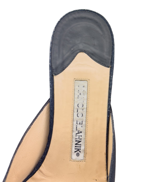 Feather Embroidered Kitten Heel Mules