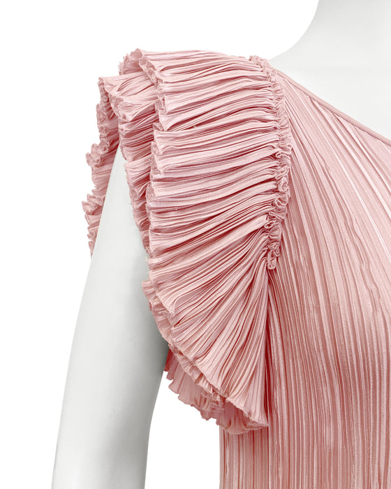 Pink Marii Micro-pleat Party Dress