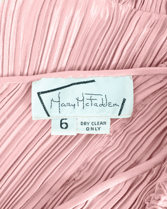 Pink Marii Micro-pleat Party Dress
