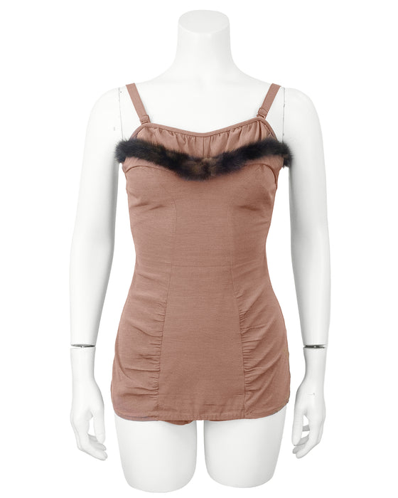 Brown One Piece Swimsuit