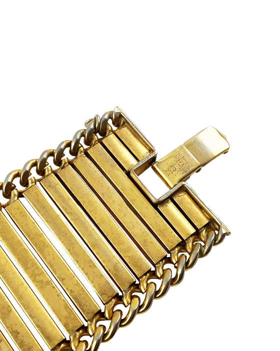 Heavy Articulated Bar Gilt Metal Bracelet