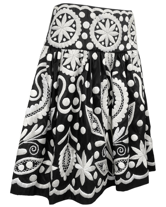 Black & White Embroidered Skirt