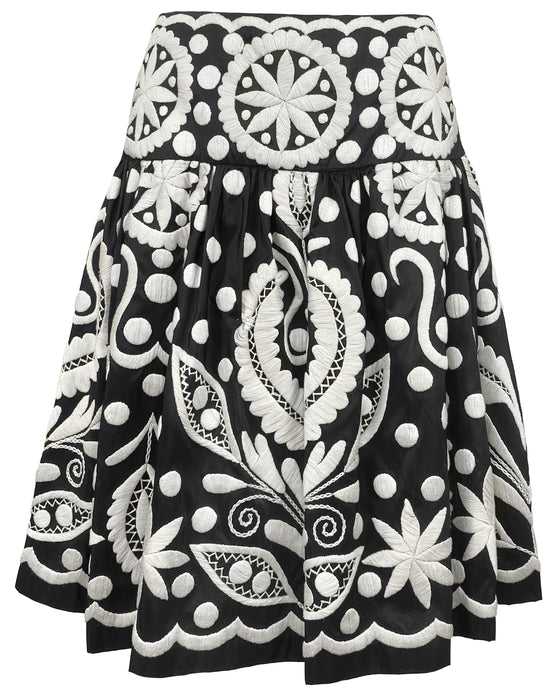 Black & White Embroidered Skirt